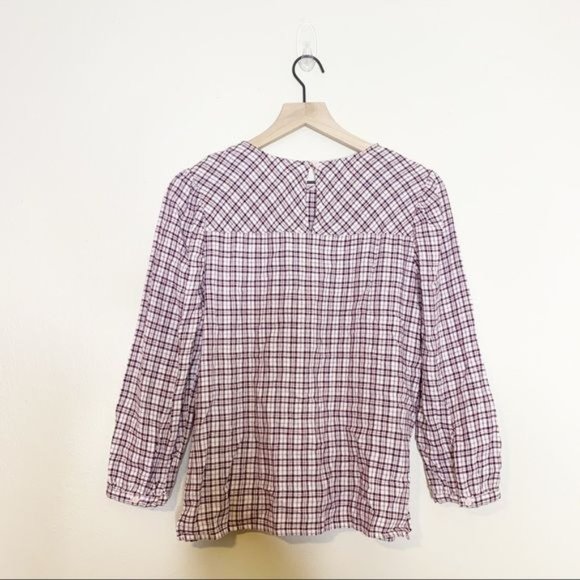 NEW Treasure & Bond Pink Hush Wicklow Plaid Check 3/4 Sleeve Top XS - Picture 3 of 11